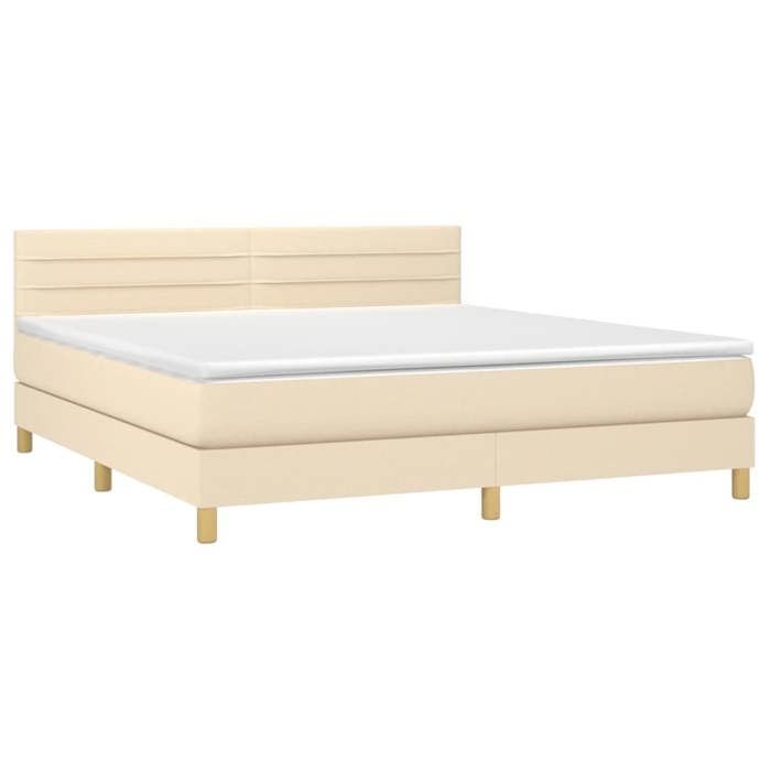 Maison Exclusive - Sommier à lattes de lit avec matelas Crème 180x200 cm Tissu