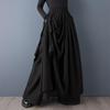 Black Plus Size Vintage High Waist Casual Loose Spring Autumn Wide Leg Skirt Pants Women Trousers