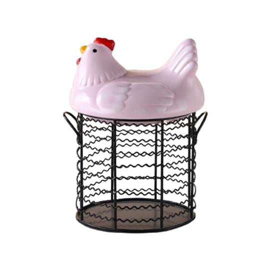 Корзина для хранения яиц, крышка для курицы большой емкости с керамическим держателем для хранения яиц в скандинавском стиле для кухни