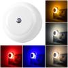 LED Night Lamp Super Bright Auto On/Off Energy Saving Plug And Play Flicker Free Illumination ABS Light Sensor Control Round LED Lamp Home Supplies