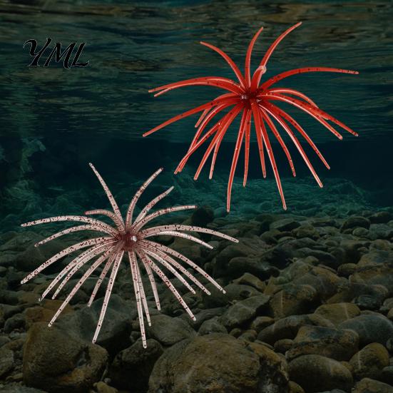 Elastic Soft Baits for Saltwater Floating Sea Urchin Lures, Highly TPE Bionic Fishing Baits, Finesse Lures Weed Lines Flexible Realistic Tentacles