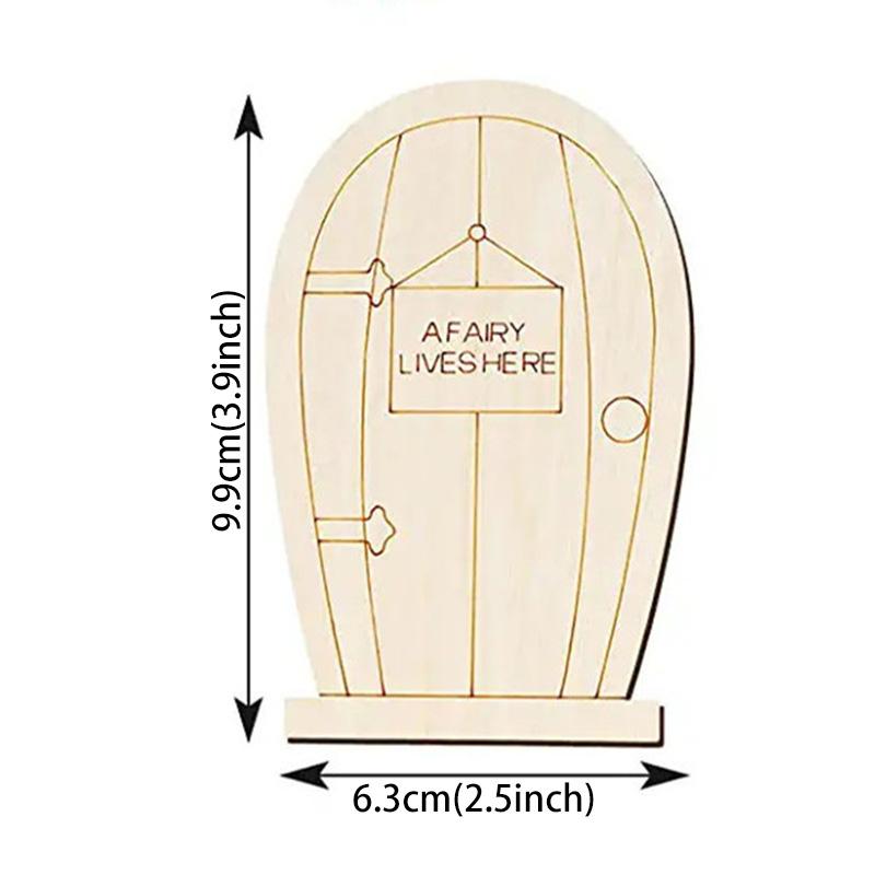 5 шт. Незаконченная деревянная дверь, домик эльфа-феи, мини-дверь, сделай сам, деревянные украшения, миниатюрные украшения, деревянные срезы, заготовки для дисков