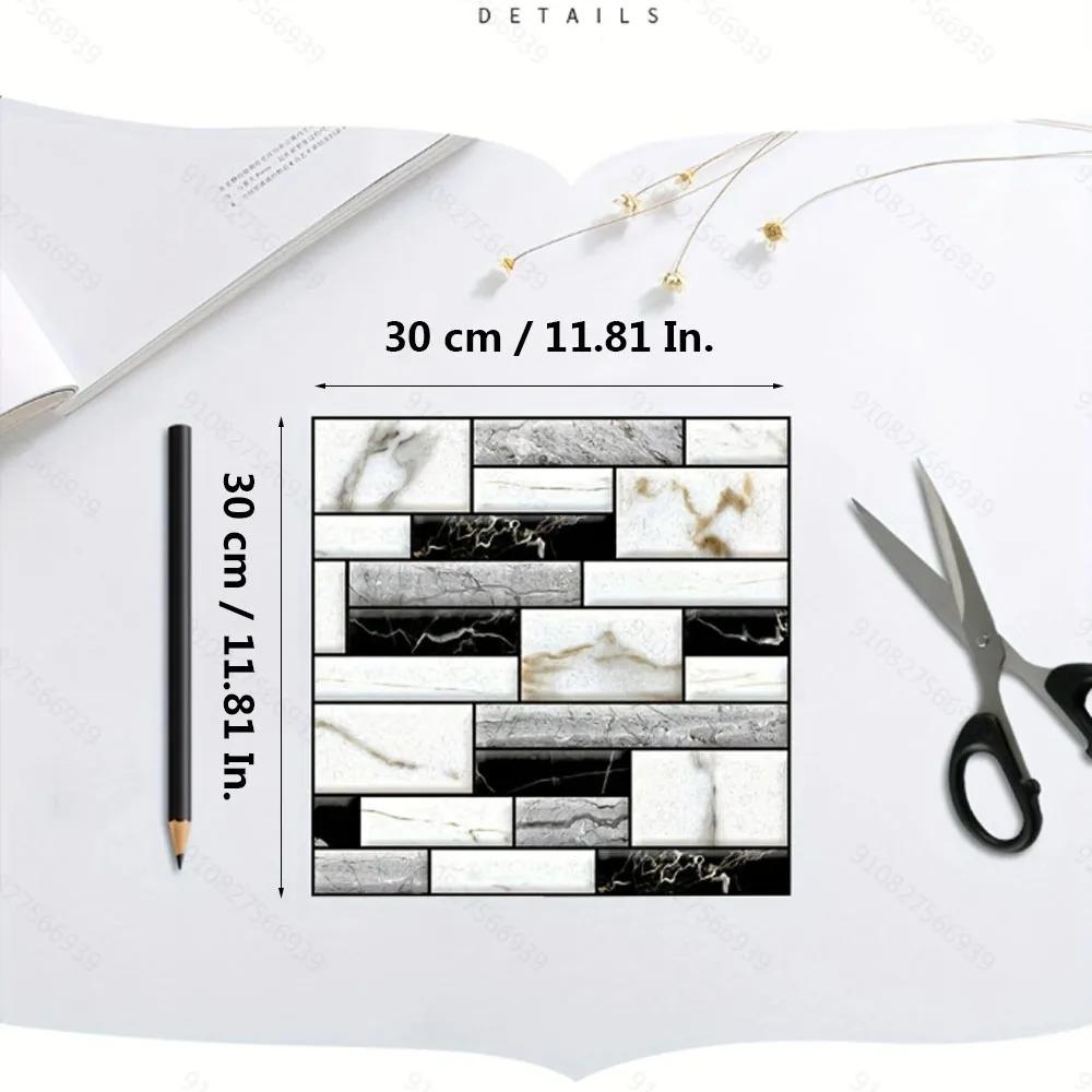 10 шт. Самоклеящаяся наклейка на плитку, на стену, для декора дома, 3D ПВХ наклейка, покрытия для кухонного шкафа, ванной комнаты, водонепроницаемые обои