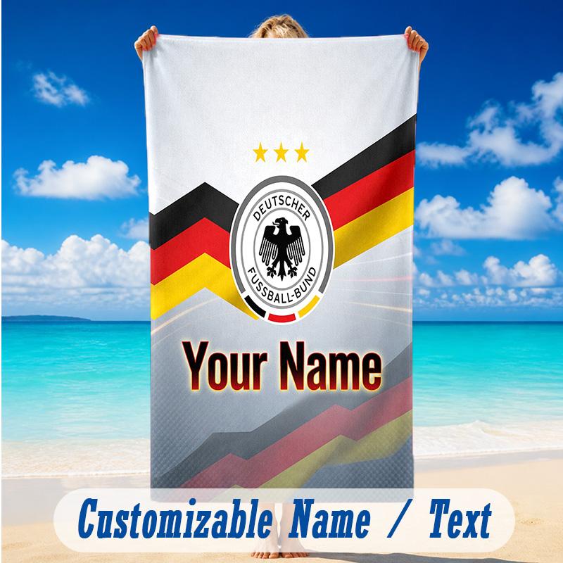 Beach Towel Custom Name Text, Quick Dry Large Towel For Beach HomeGermany national football team