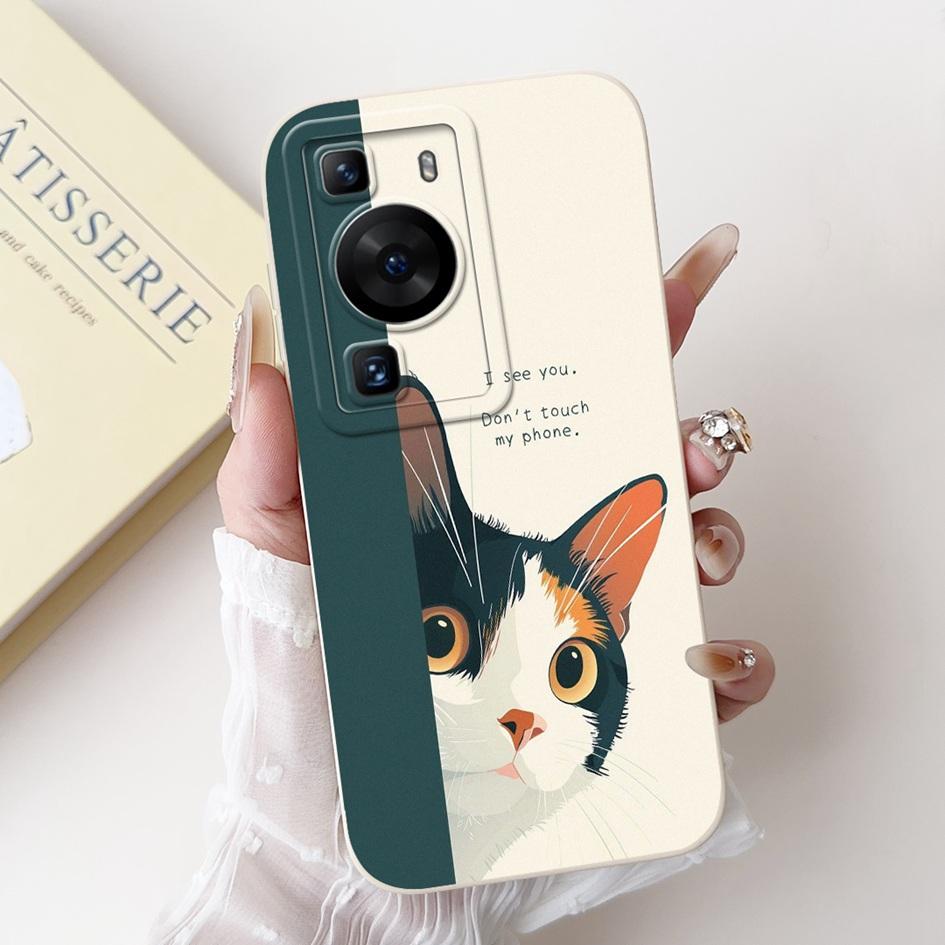 Чехол для Huawei P60 Pro MNA-LX9 Чехол Милый Мультяшный Кролик Панда Мягкий Жидкий Силикон Защитный Чехол Для HuaweiP60 P60 Art Capa