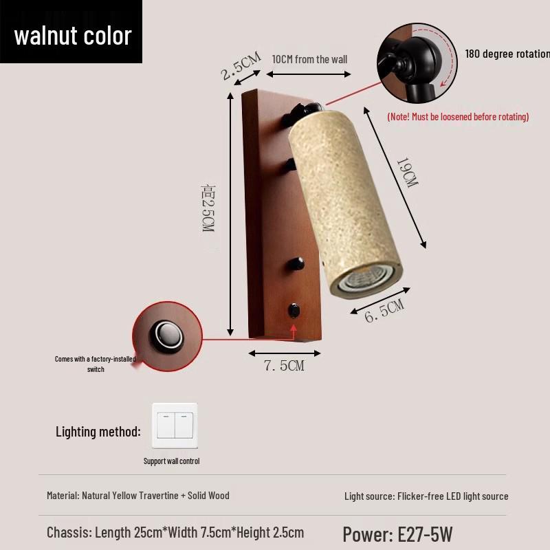 Настенный светильник Ваби-Саби в стиле середины века кремового цвета для спальни или гостиной