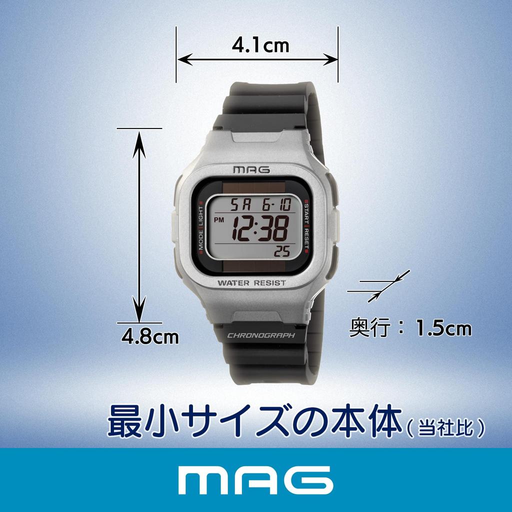MAG Маленькие серебристые цифровые часы с двойным питанием, водонепроницаемые и уретановые, маленького размера для детей MW-551A Функции, Ремешок,