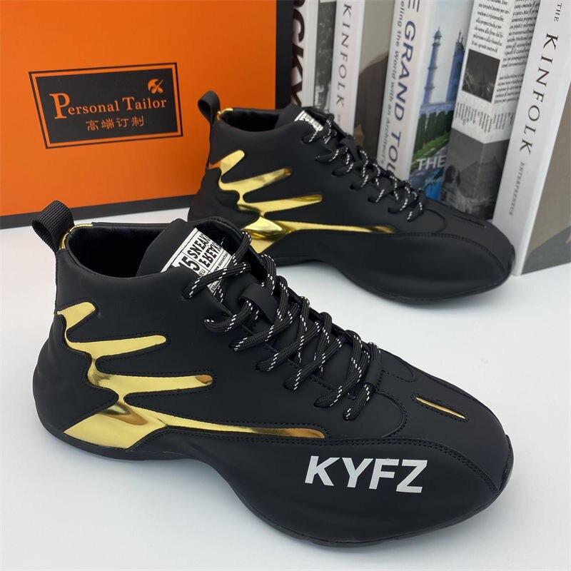 Новые модные мужские зимние высокие утепленные нескользящие кроссовки на платформе с высоким берцем, мужские вулканизированные повседневные спортивные туфли для тенниса, баскетбола