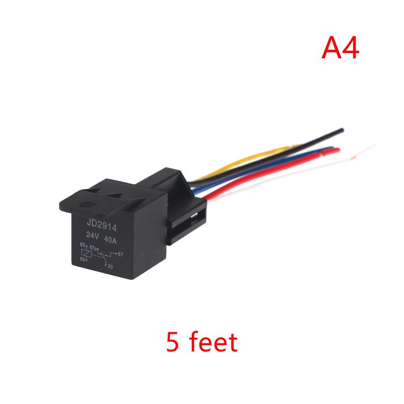 New 12V 24V 36V 48V 60V 72V 4Pin 5Pin 40A Automotive Relay With Interlocking Socket Heavy Duty For Truck Car Van Moto Boat Relay Relays 5