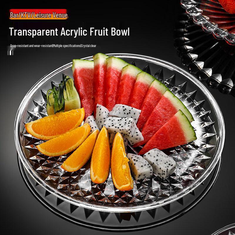 Jingbaodi Gemstone Acrylic Fruit & Snack Plates (Set of 10)