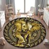 1Pc Elephant Circular Print Rug - home decoration Carpet For Living Room Bedroom Flooring Computer Chair Area Rug
