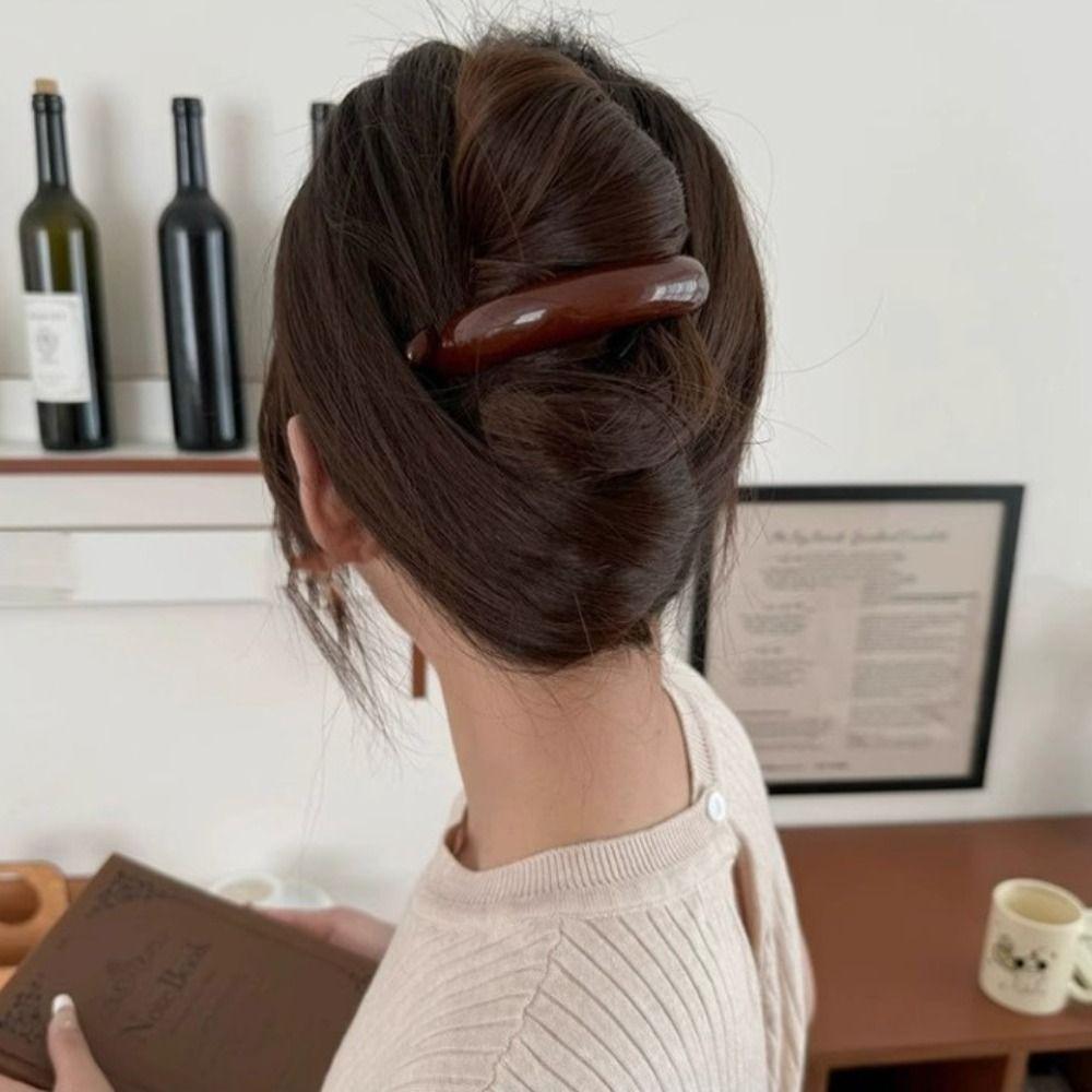 Large High Ponytail Clip Barrettes Womans Hairpins Korean Simple Twist Hair Clip Girl