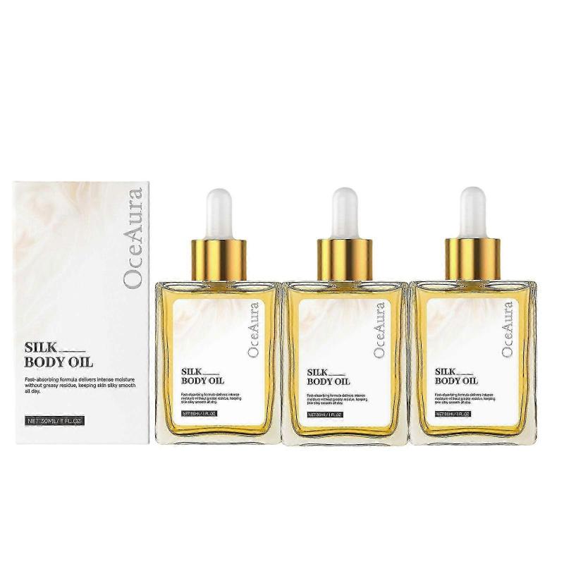 3X Silk Body Oil- Firming Anti Aging Moisturizing Formula, Crepey Skin Hydrating After Shower, Scented Blend Premium Skincare