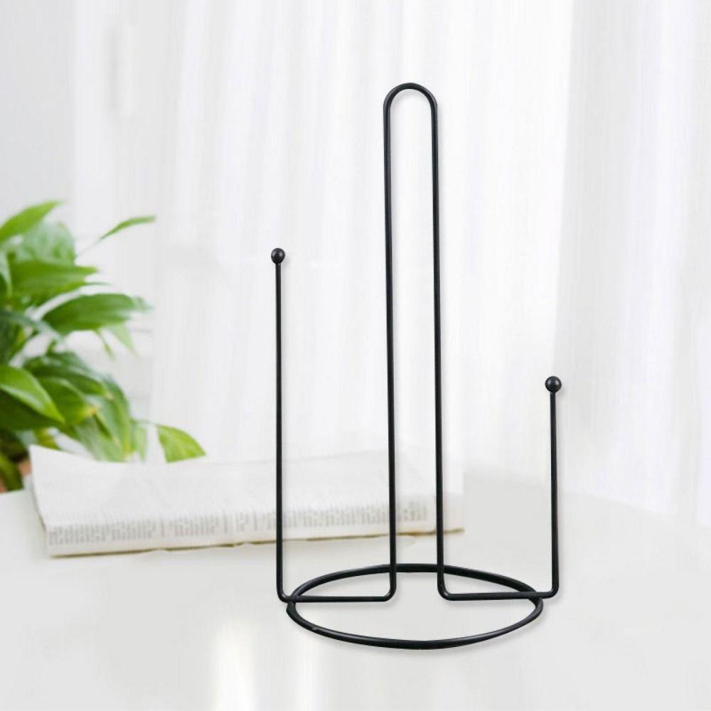 2 Pcs One-handed Tear Paper Towel Rack Black/White Tissue Stand Vertical Napkin Holder  Kitchen
