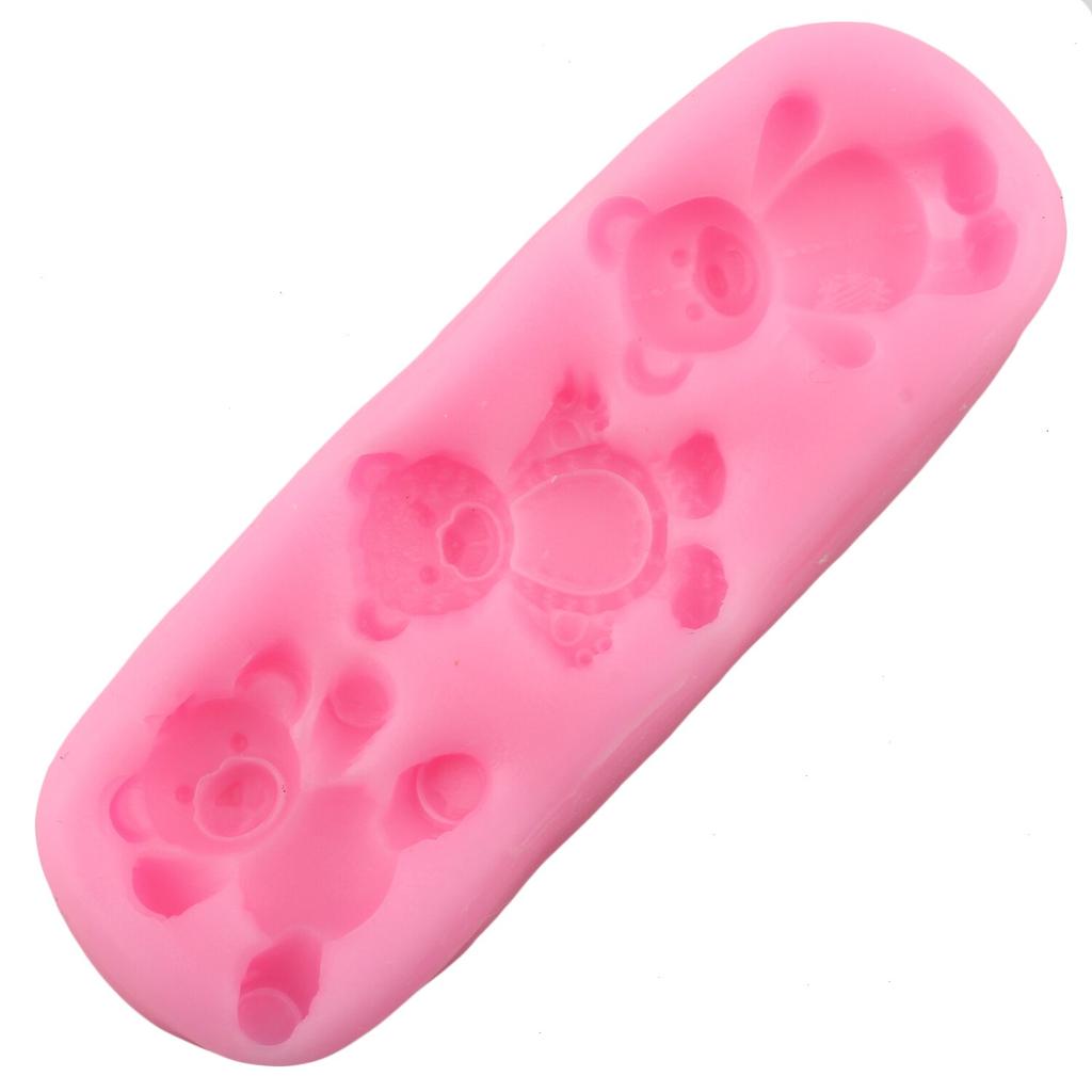 3D Cute Bear Silicone Molds DIY Baby Party Chocolate Fondant Mold Cake Decorating Tools Cupcake Topper Candy Polymer Clay Moulds