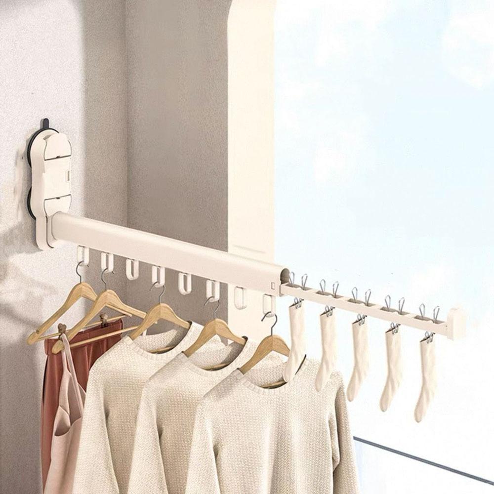 Wall Mounted Folding Clothes Rack Large Capacity Laundry Hanger Lingerie