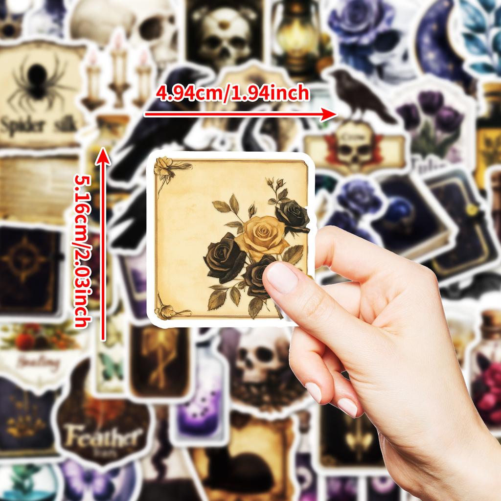 Новые 50 наклеек в темном стиле, высококлассное украшение, креативные наклейки для ежедневника, водонепроницаемые наклейки
