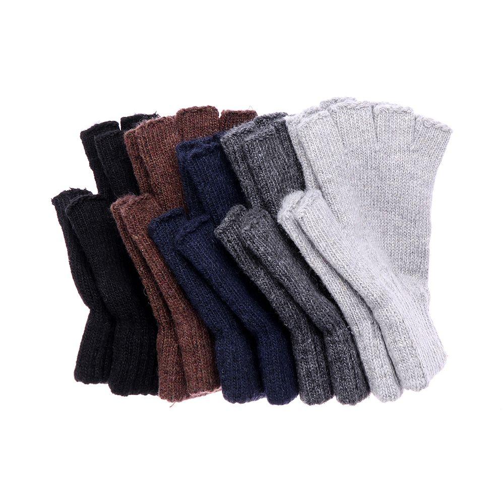 Fashion Cashmere Stretchy Half Finger Gloves Wool  Knitted Typing/Texting Gloves Fingerless Gloves