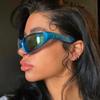 Стимпанк Солнцезащитные Очки Женские Мужские Фирменный Дизайн Спортивные Панк Солнечные Очки Летние Унисекс Синие Зеркальные Линзы Uv400