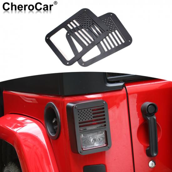 Black Tail Light Guards Covers Protector for Jeep Wrangler JK 07-17 Accessories