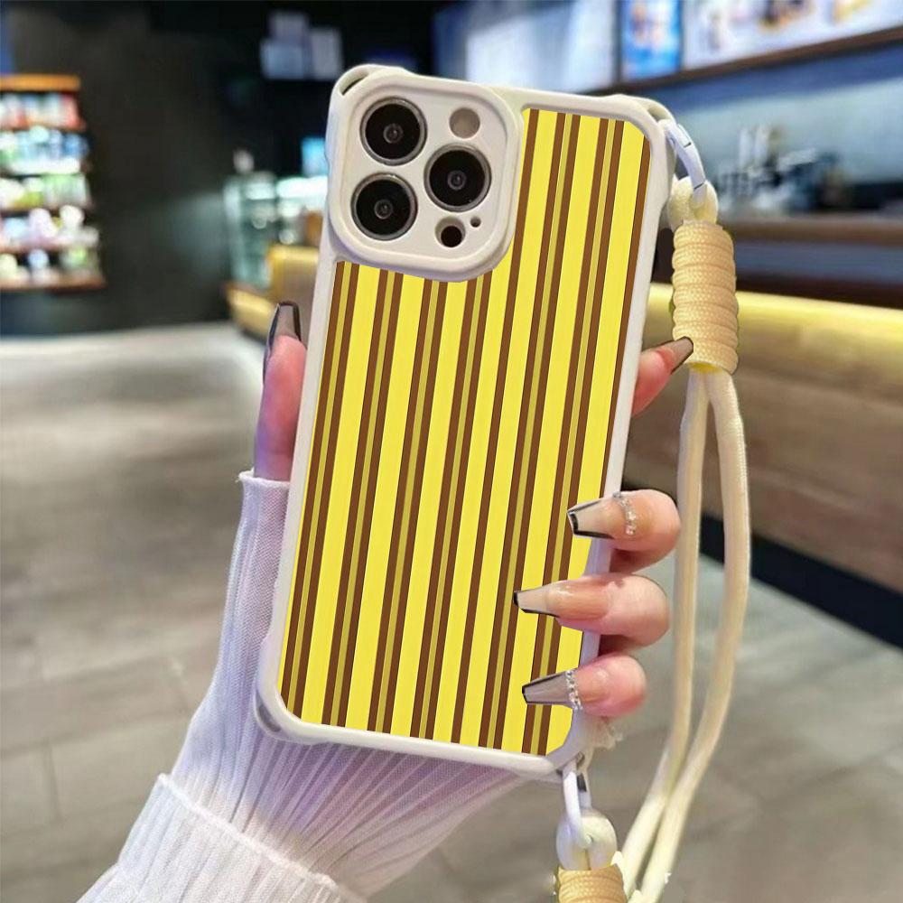 Цветной полосатый INS чехол для пары для iPhone 17 16 15 14 12, чехлы для телефона, четырехсторонний противоударный чехол с цепочкой, защита объектива, противоударный