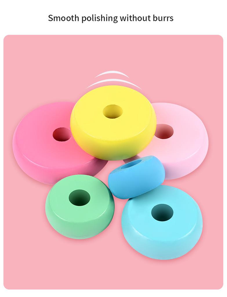 Радужная башня с кольцами Деревянные головоломки Игрушки Пирамида Вложенные блоки Геометрические игры Детские игрушки для раннего развития