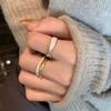 Gold Cross Double Drip Glaze Ring Women's Ins Niche Design Open Fashion Ring Light Luxury Personality Index Finger Ring