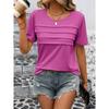 Летняя женская футболка, свободный повседневный пуловер с круглым вырезом, однотонный топ с короткими рукавами