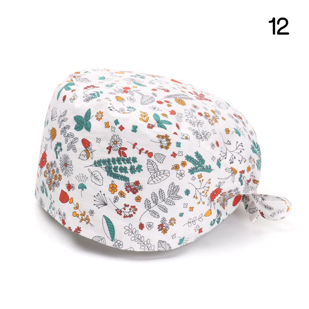 Эластичные круглые мужские и женские хирургические шапочки чистого цвета, хлопковые шапки с пышной шляпой