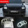 HochiTech для Volkswagen VW Touareg 2003-2006 Сверхъяркие белые светодиодные ангельские глазки SMD 12 В комплект колец дневной ходовой свет ДХО
