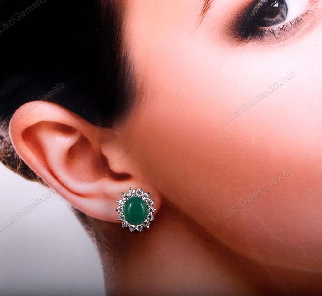 Серьги-гвоздики из натурального оникса, минималистичные серьги-гвоздики, простые ювелирные серьги, серебро 925 пробы, зеленый драгоценный камень, серьги Bigl Boho, подарок мамы ей