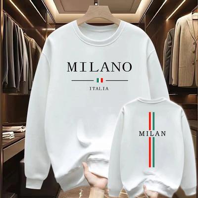 Новые мужские толстовки Milan Urban Printing с круглым вырезом, хиты продаж, топы, мужская одежда высокого класса, повседневный пуловер, толстовки для бега
