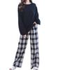 Renrock Cotton Pajama Check Long Sleeves and Perfect for Spring and Loungewear Women's 100% Set, Pattern, Pants, Autumn, (XXL)
