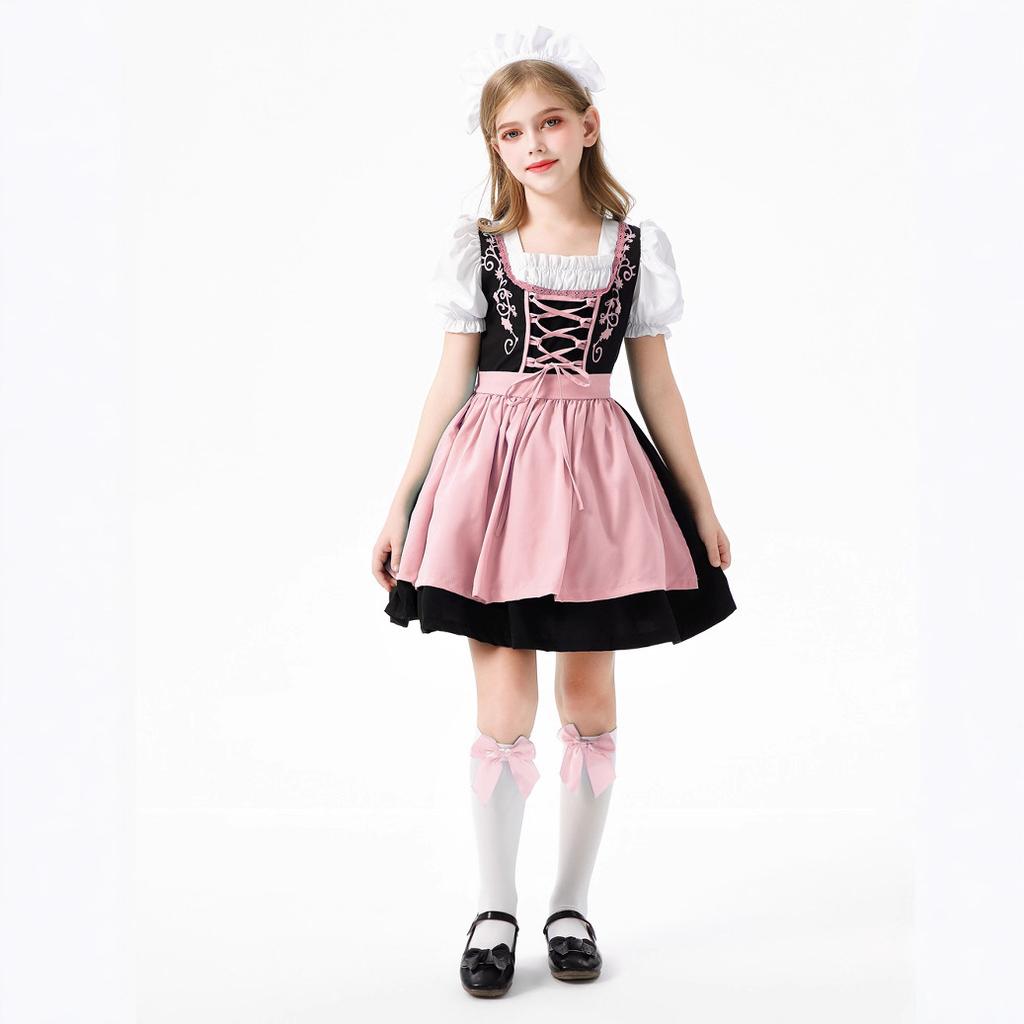 Bavaria Children's Costume Halloween Germany Munich Oktoberfest Girls Maid Dirndl Dress