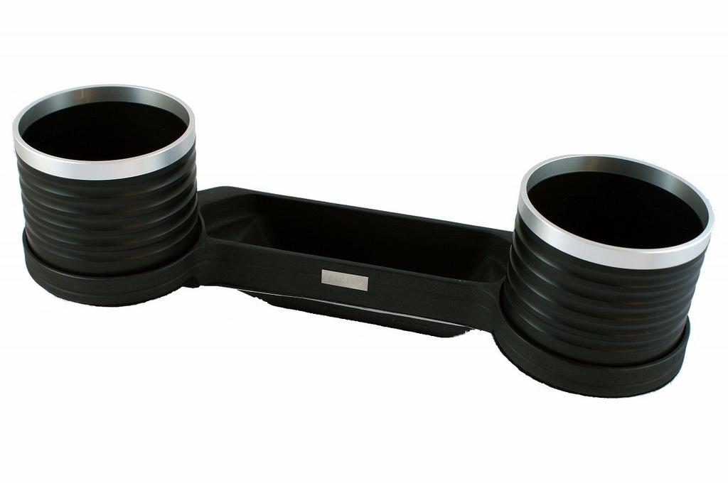 ALCABO Drink & Pocket Holder, Black with Ring Cup (AL-B106BS) for BMW 5 Series (E60/E61/M5 Late Model) Right-Hand Drive