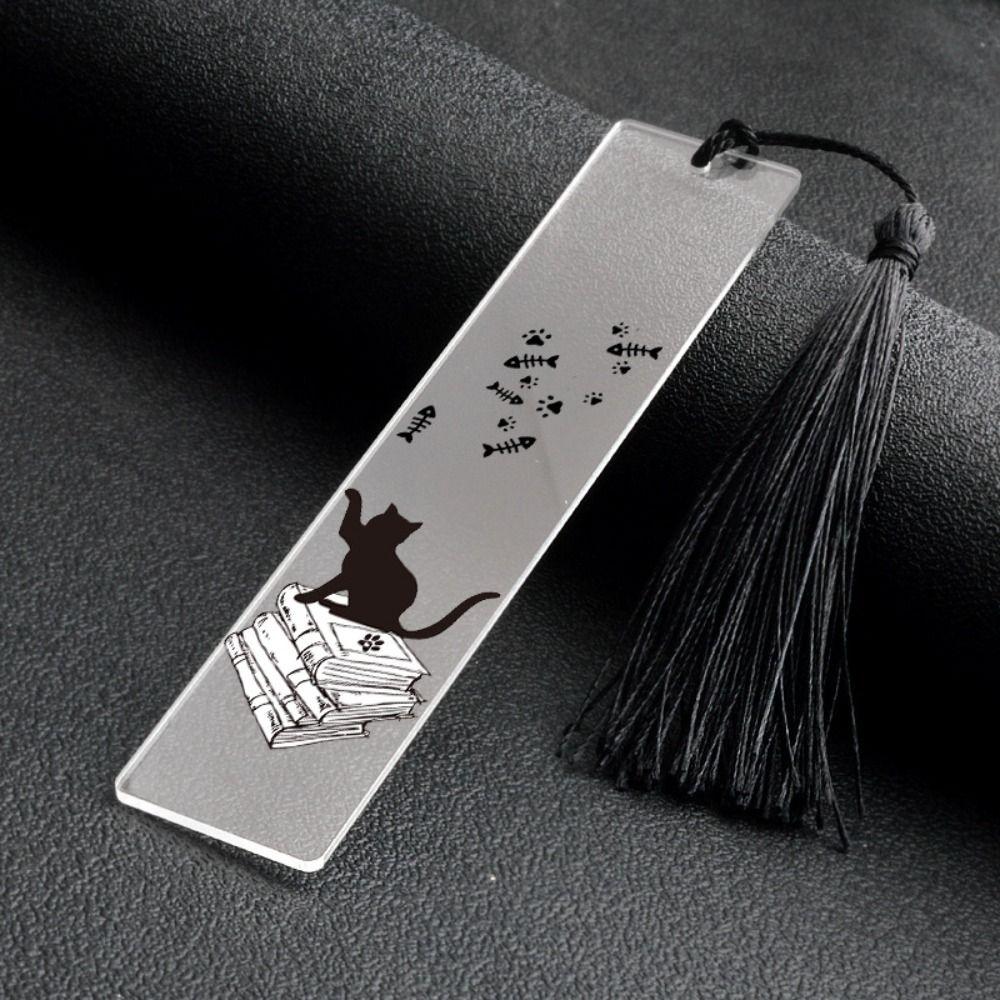 Dog Acrylic Bookmark Transparent Book Clip Graduation Cat Claw Bookmarks Friends