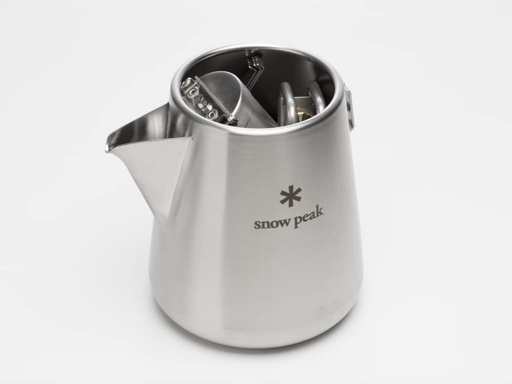 Чайник бариста Snow Peak Field из нержавеющей стали, натурального дерева, многофункциональный CS-115, материал — сталь, латунь,