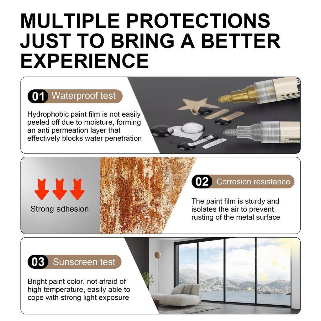 Acrylic Paint Pen Permanent Marker Pen for Metal Waterproof Metallic Color Acrylic Pen Waterproof Permanent Marker Pen