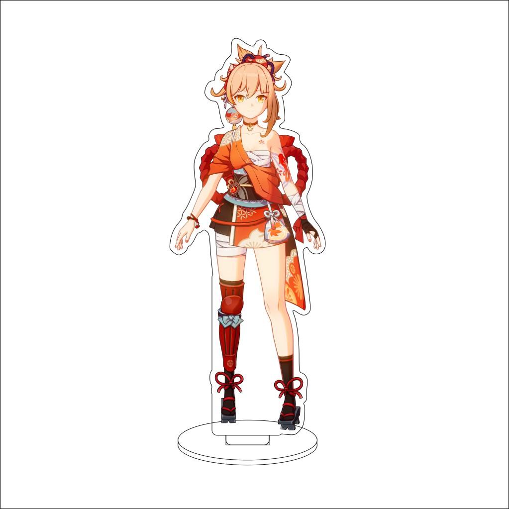 16CM Anime Genshin Impact Cosplay Acrylic Stand Ornaments Aether/Lumine/Paimon/Asmoday/Ronova  Figure Stand Halloween Gift