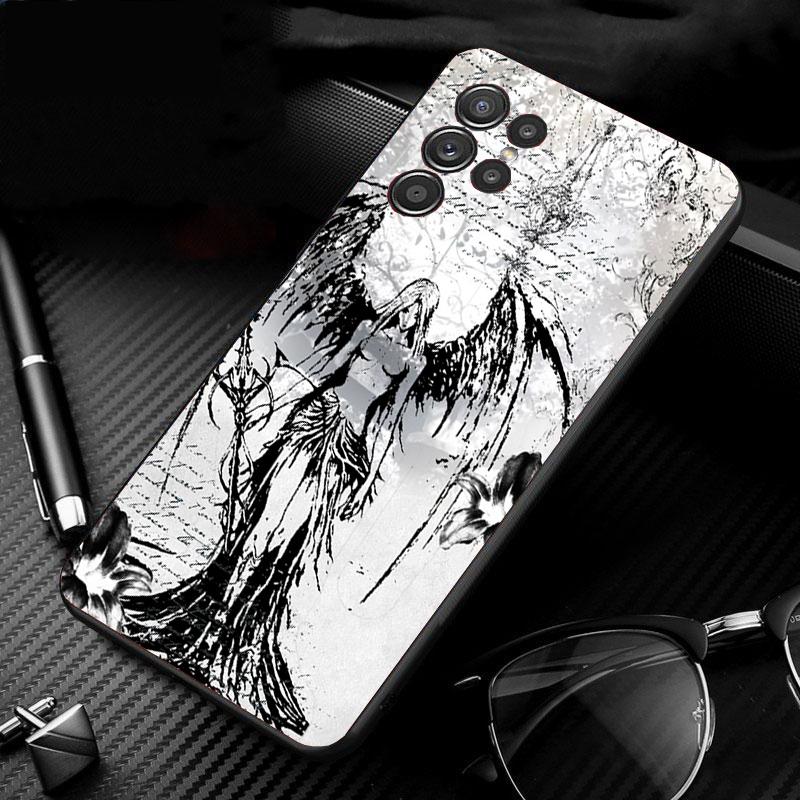 Чехол для телефона Samsung Galaxy S26 S25 S24 S23 S22 Ultra S23 S22 S25 Plus S24FE S23FE S26Edge Черный Ангел Демон Смерти