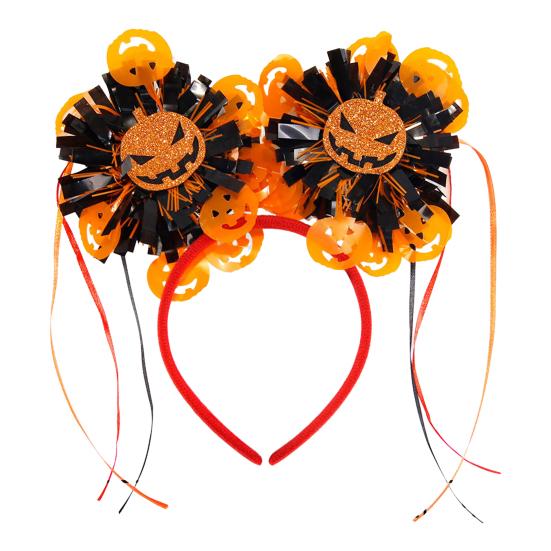 Halloween Headband Pumpkin Spider Tassel Women Headpiece Spooky Skeleton Ribbon Headwear Cosplay Accessory Party Supplies