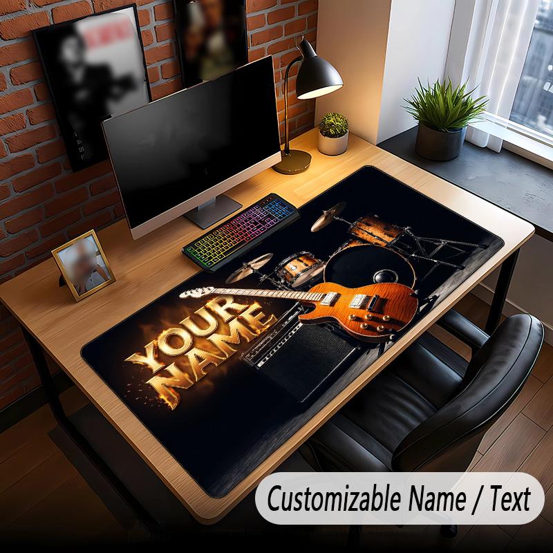Music General Theme Custom Mouse Pad Personalized With Name Text Customized Desk Mat For Office Home Decor