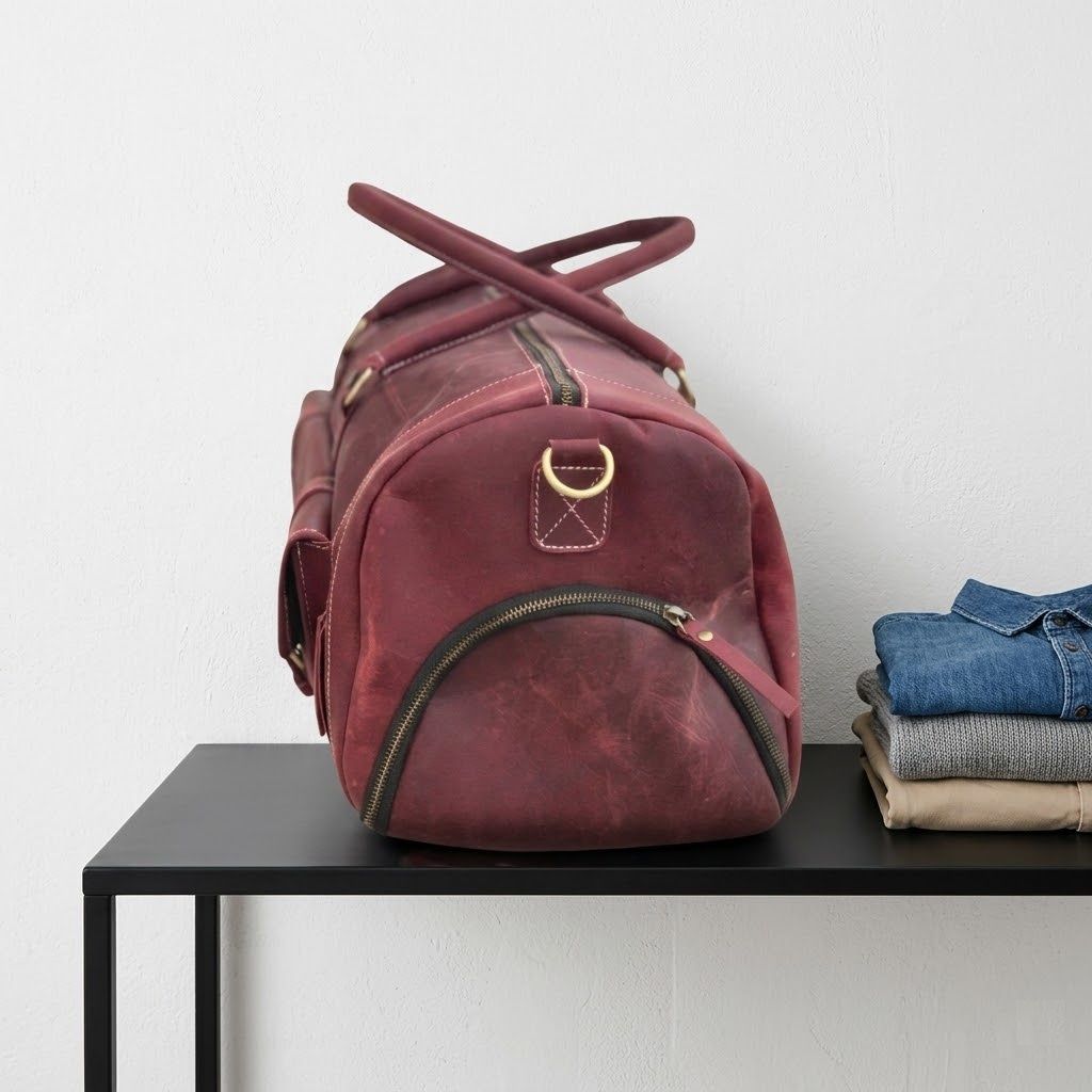 Дорожная спортивная сумка из натуральной кожи Багаж на выходные из кожи буйвола Спортивная сумка