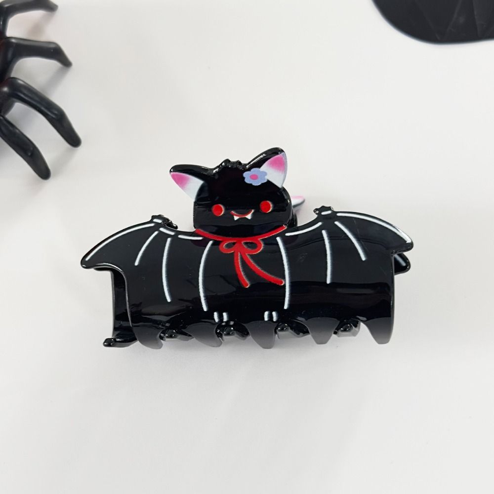 Acrylic Halloween Themed Gripper Ghost Skeleton Shark Clip Funny Halloween Hair Claw Girls