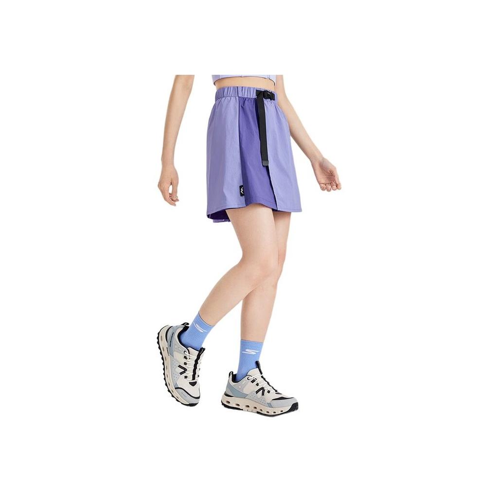 Skechers Женские шорты-юбка карго с высокой талией, цветоблоки, для активного отдыха, повседневные, спортивные, средней длины, фиолетовые L224W151-004N