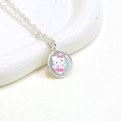 Серебряная цепочка 925 пробы Hello Kitty, круглая, с ангелом, для детей, Потерянные и найденные