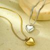 GEMCHIC Women's Heart Shape Stainless Steel Snake Chain Necklace