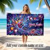 Music Guitar Theme Beach Towel Personalized Custom Name & Text Soft Quick Dry Beach Towel for Swimming Travel