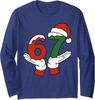 Santa 67 Six Seven 6 7 Meme Christmas Funny Long Sleeve T-Shirt
