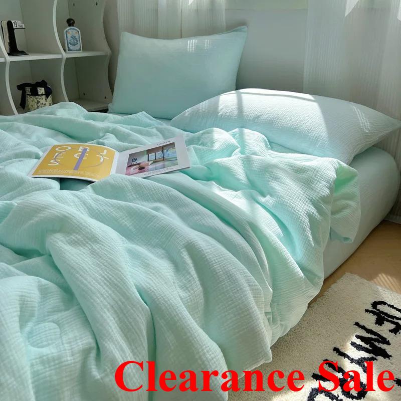 New class A double-layer yarn Xia Liang quilt four-piece summer single dormitory thin quilt summer air conditioner quilt